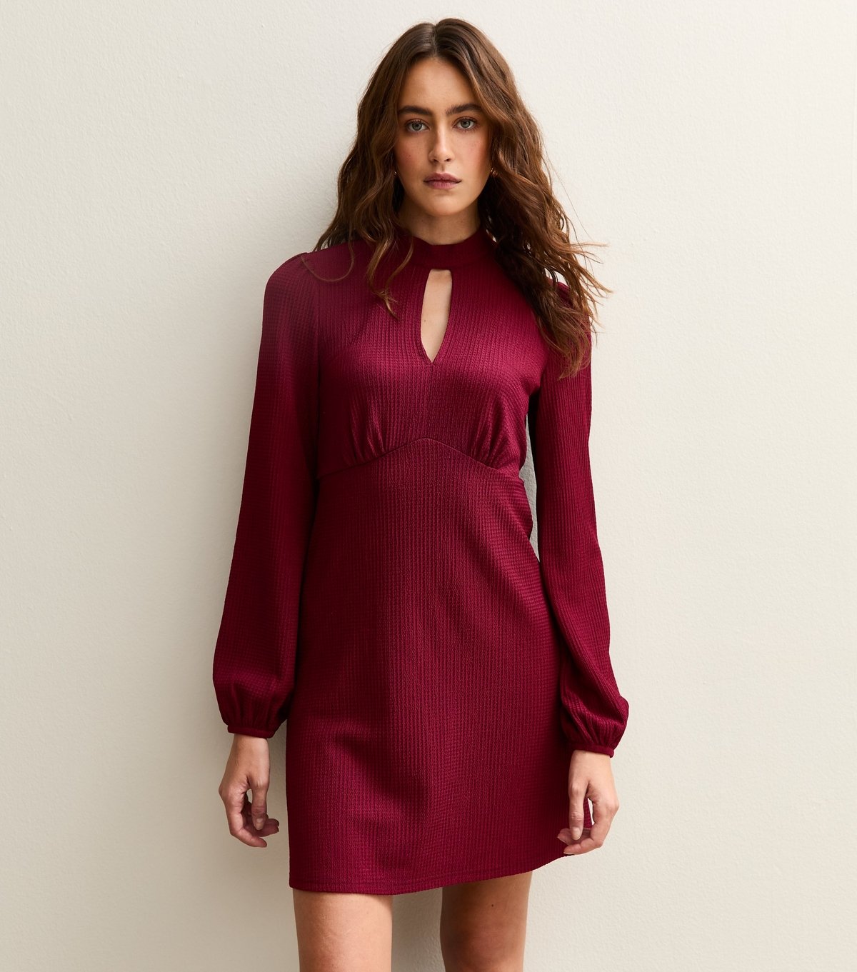 New Look Women's Dark Burgundy Keyhole Mini Dress New Look - 2