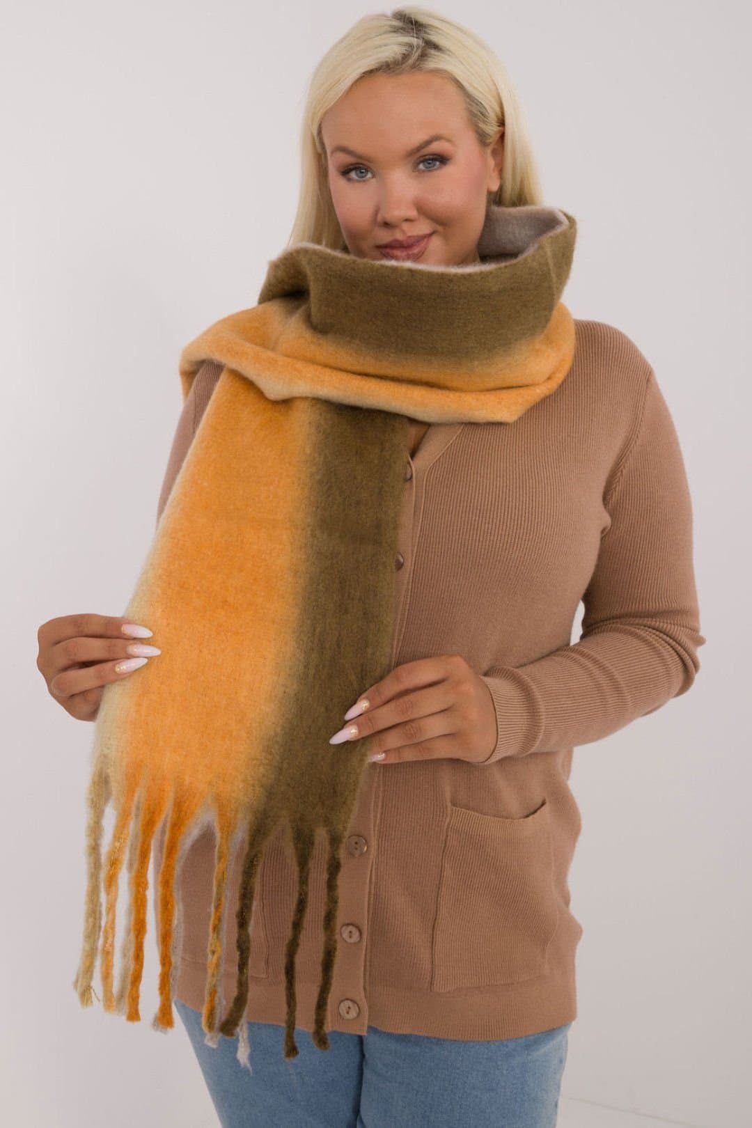 Love Lace Love Lace Women's Stylish Polyester Scarf with Tassels & Smooth Color Pattern in Green