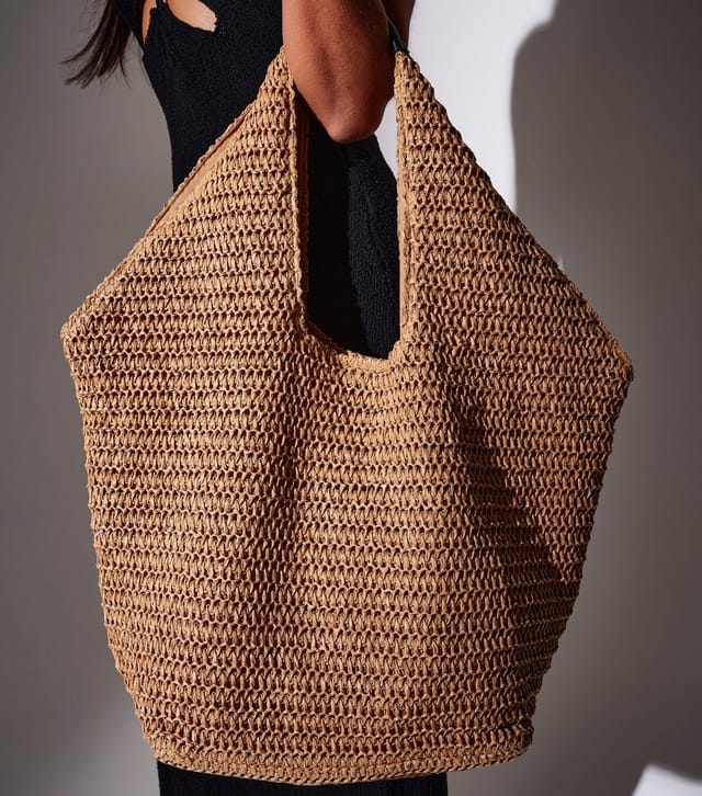 South Beach Camel Woven Oversized Shoulder Bag South Beach New Look - 3