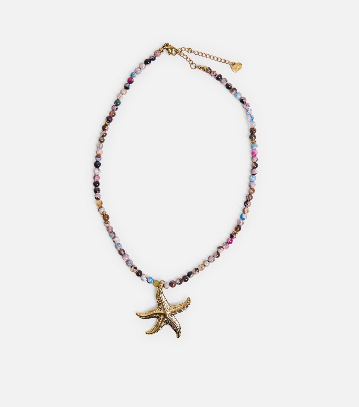 Public Desire Gold Tone Beaded Starfish Pendant Necklace Public Desire New Look
