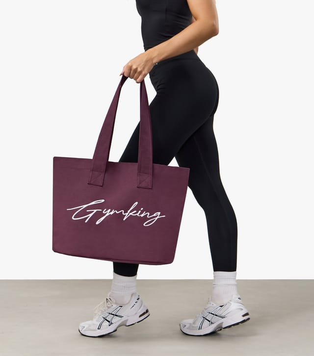 Gym King Dark Burgundy Logo Tote Bag Gym King New Look - 2