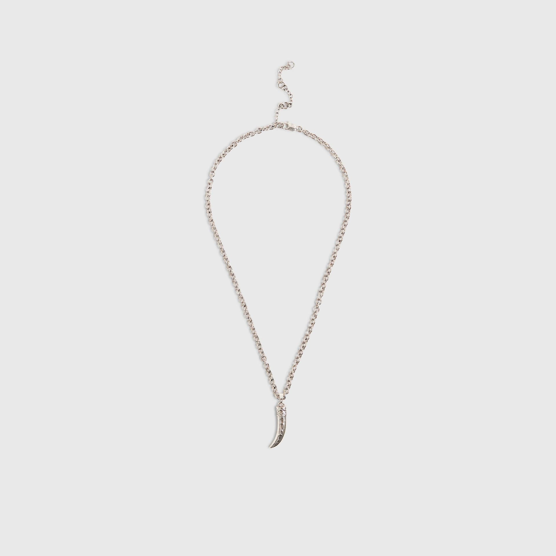 River Island Mens River Island Silver Balinese Tusk Necklace