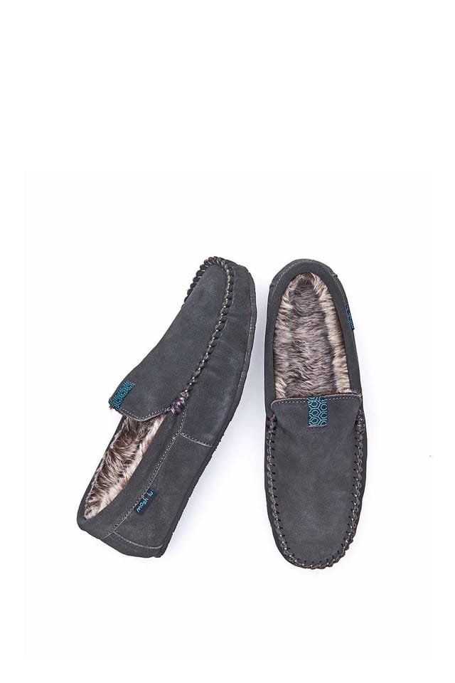 Moshulu Moshulu Men's 'Fielding 3' Moccasin Slippers in Grey - 2