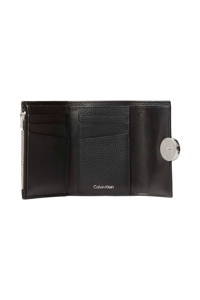 Calvin Klein Calvin Klein Women's Round Pebble Trifold Bag Black - 3