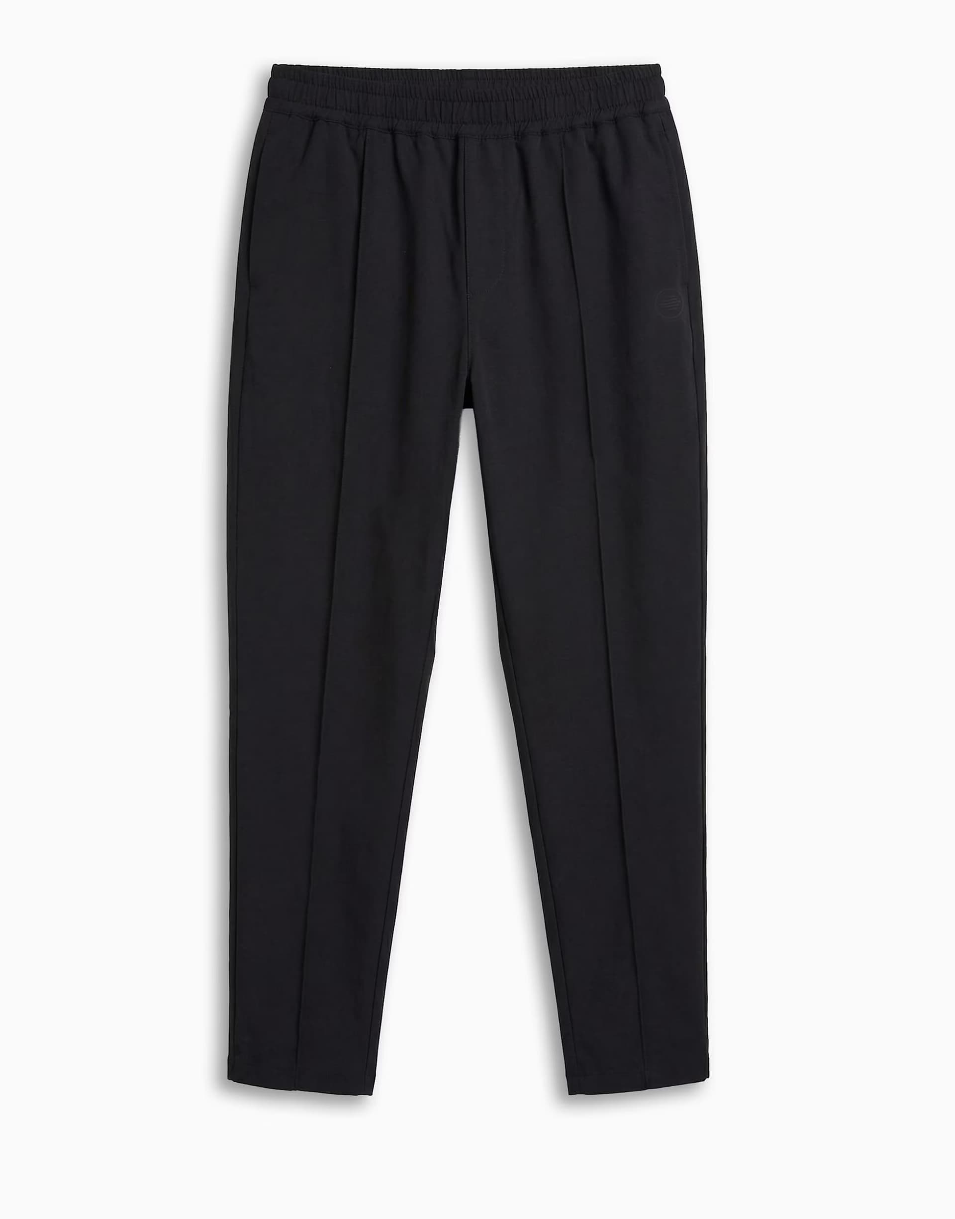 ASOS ASOS DESIGN motionMAX™ four way stretch co-ord tapered trouser in black with pintucks