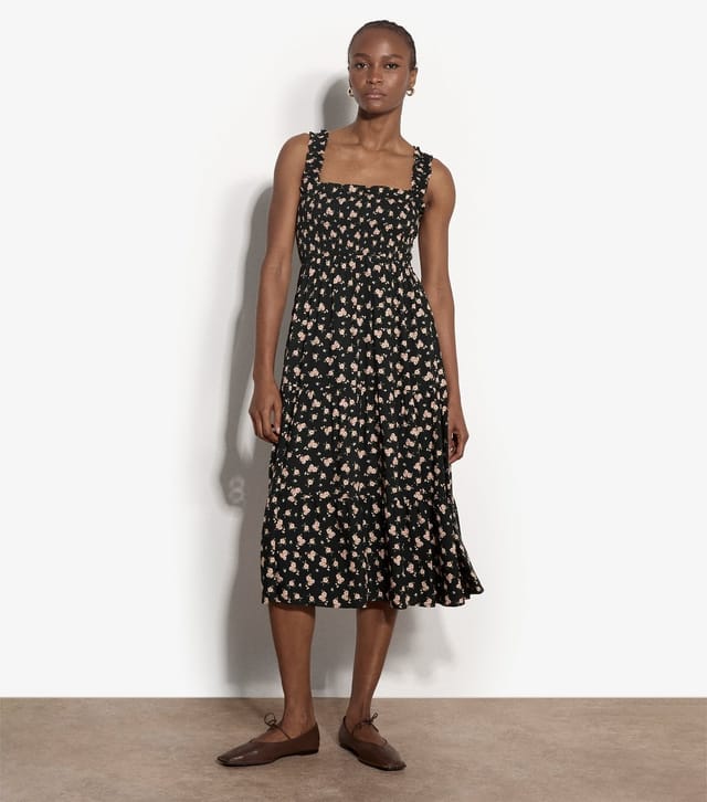 Apricot Women's Green Ditsy Print Tiered Midi Dress Apricot New Look - 2