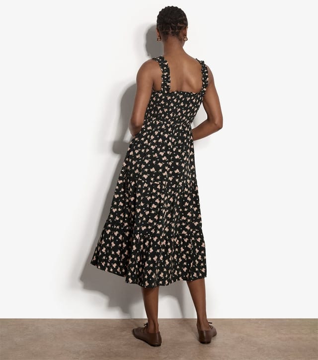 Apricot Women's Green Ditsy Print Tiered Midi Dress Apricot New Look - 3