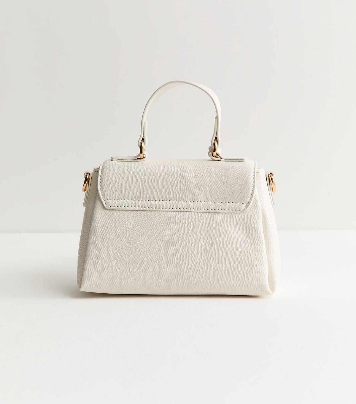 New Look White Faux Leather Textured Lizard Effect Mini Crossbody Bag Vegan New Look - 4