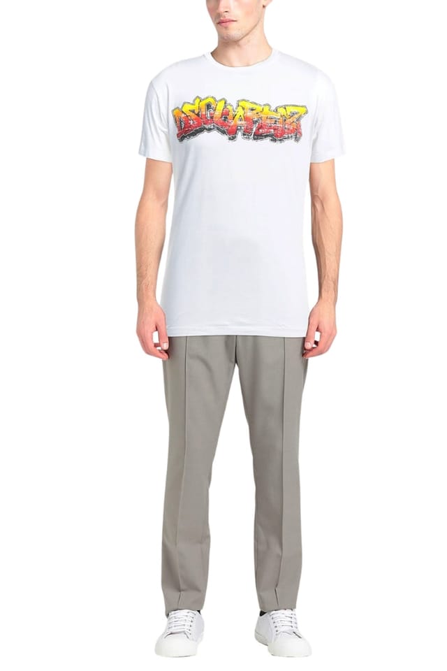 Dsquared2 Dsquared2 Men's Wall Tag Short Sleeve Crew Regular Fit T-shirt in White - 3
