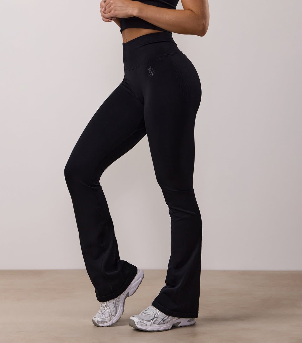 Gym King Women's Black Sculpted Flared Leggings Gym King New Look