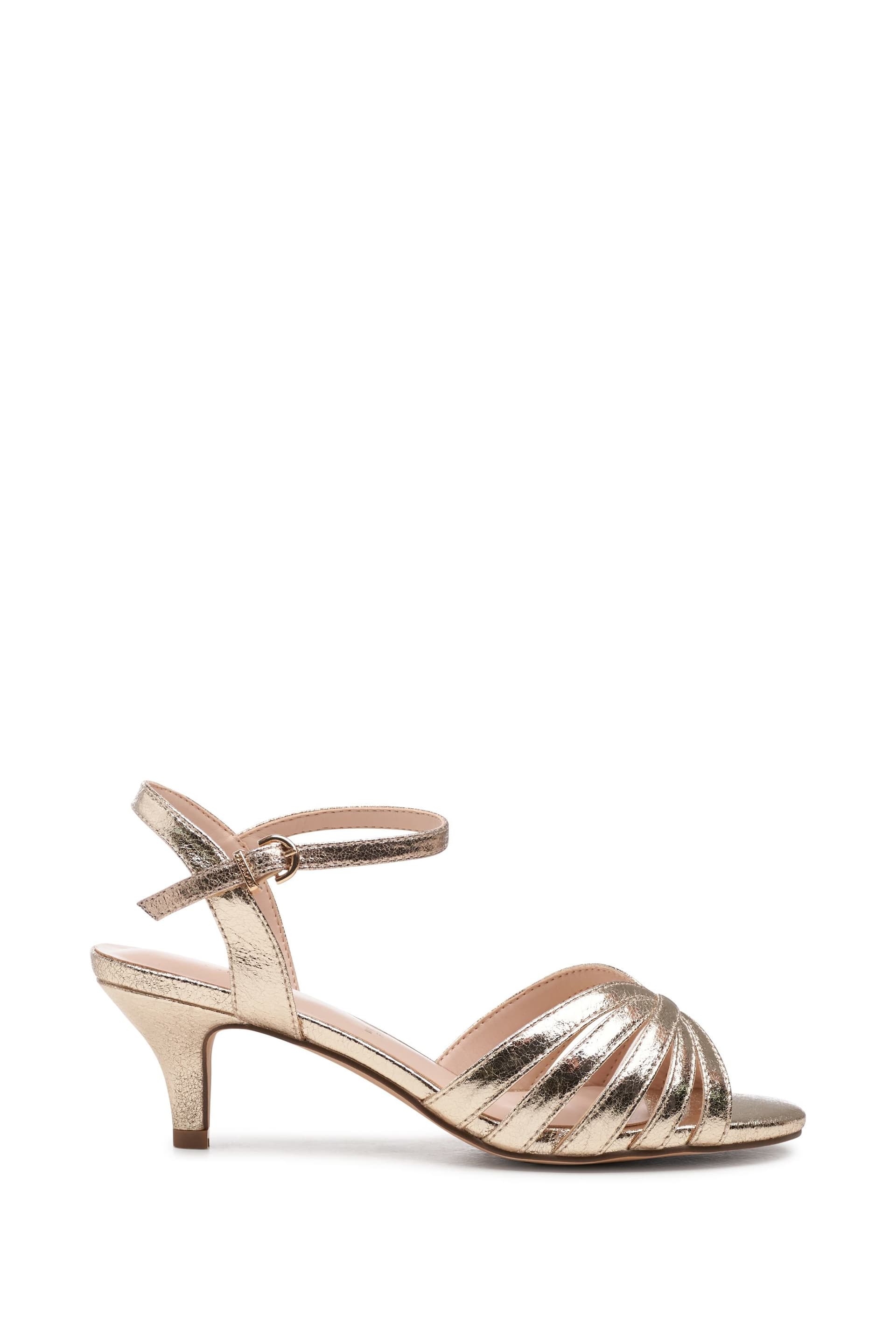 Paradox London Paradox London Gold 'Taytum' Wide Fit Heeled Sandals