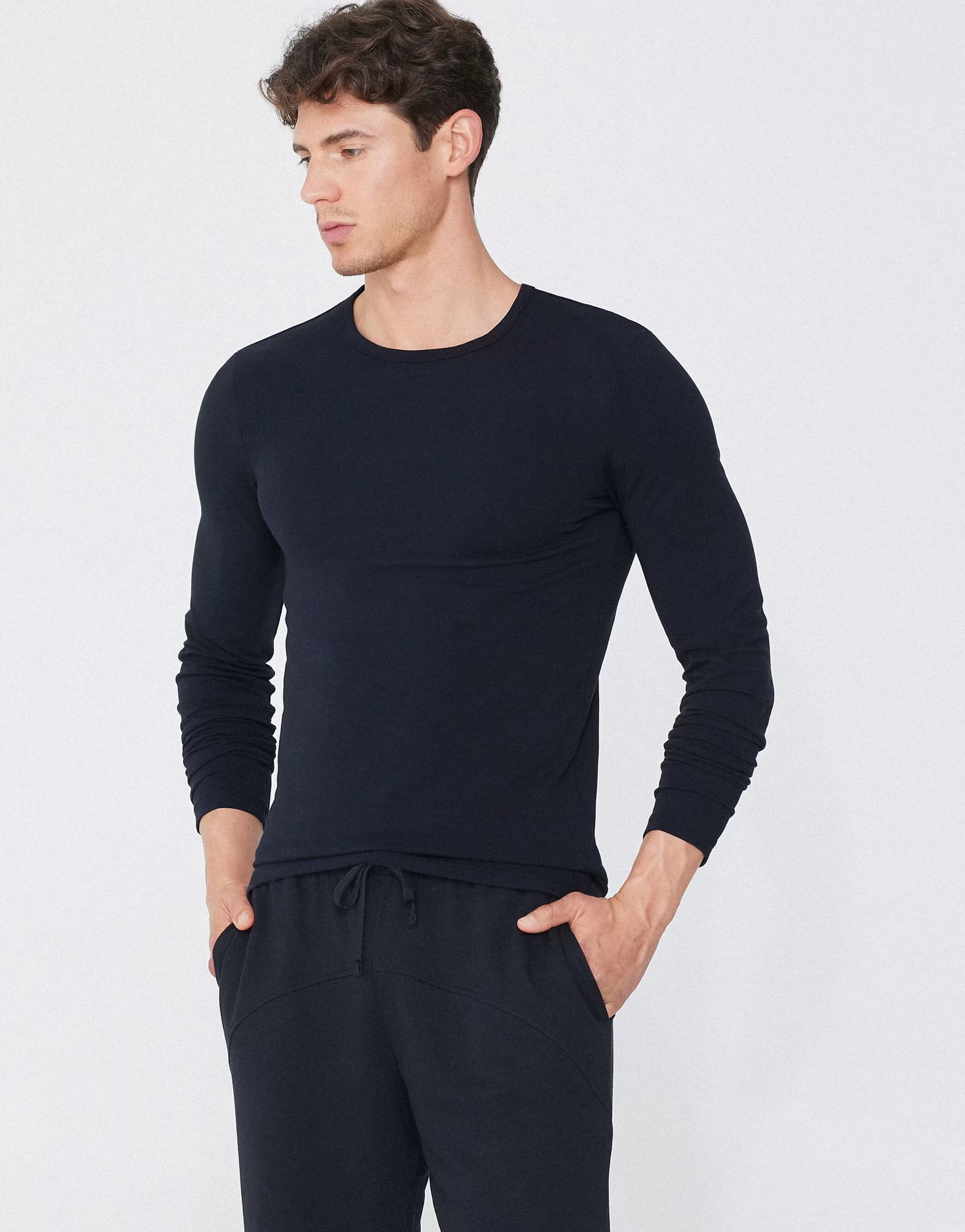 ASOS Tezenis Long-sleeve round-neck thermal top in dark blue