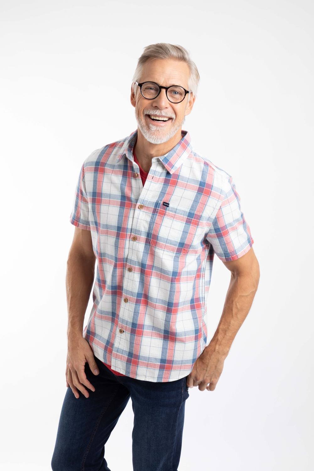 Weird Fish Weird Fish Men's Angeles Short Sleeve Check Shirt in White - 2