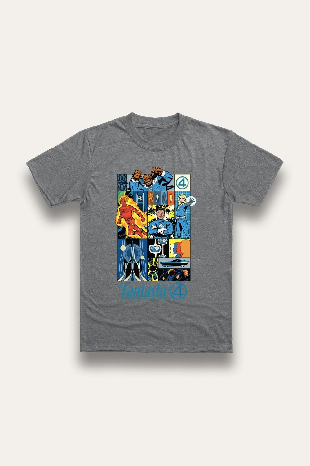 Brand Threads Brand Threads Men's Marvel Fantastic Four T-Shirt in Grey - 2
