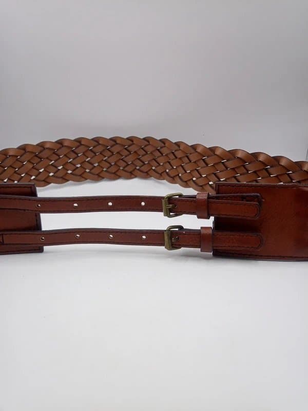 Next Brown Woven Vegan Friendly Wide Belt With Double Roller Buckle 31"-34"