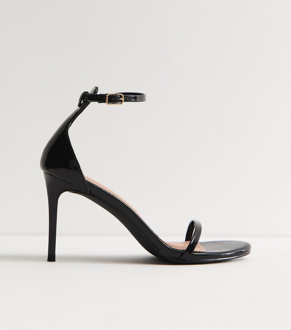 New Look New Look Black Patent Faux Leather Stiletto Sandals