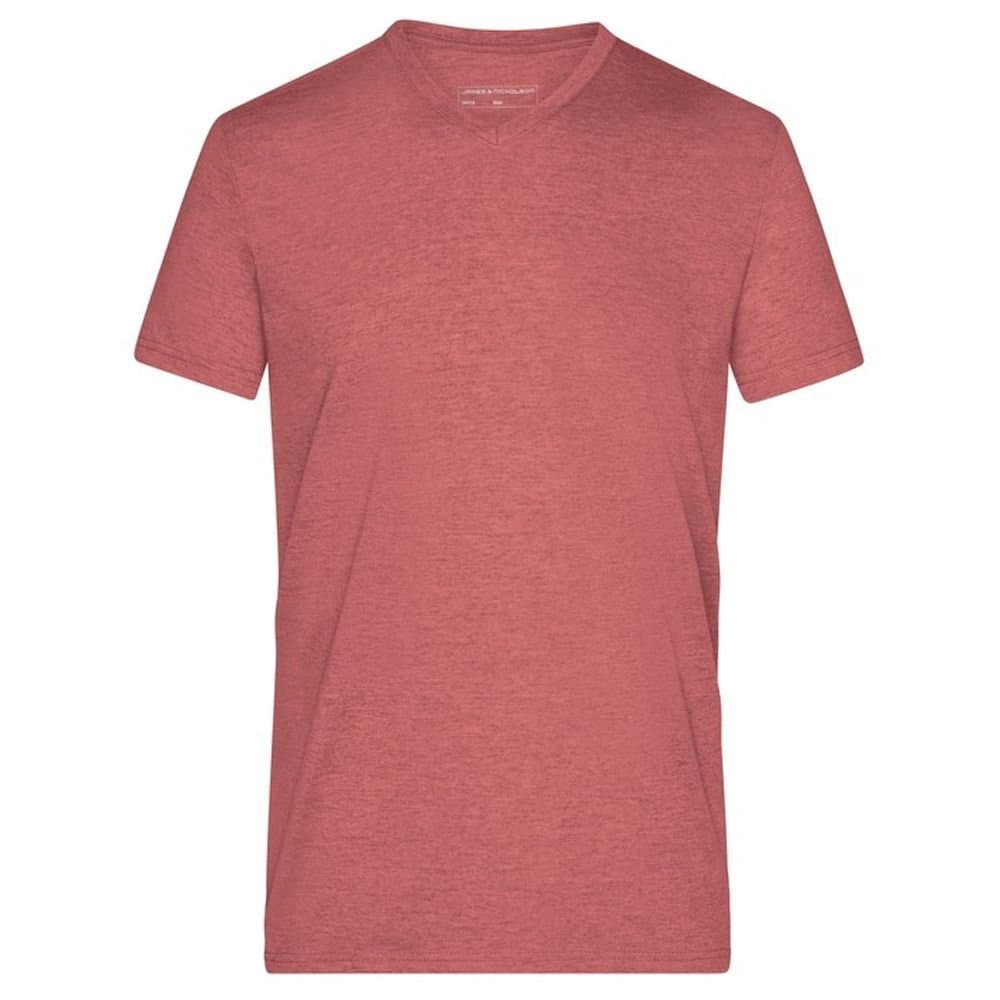 James and Nicholson James and Nicholson Men's Heather T-Shirt in Dark Red
