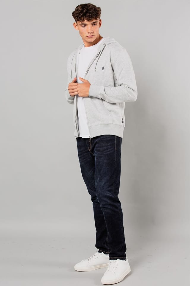 French Connection French Connection Men's Cotton Blend Zip Hoody in Light Grey - 3