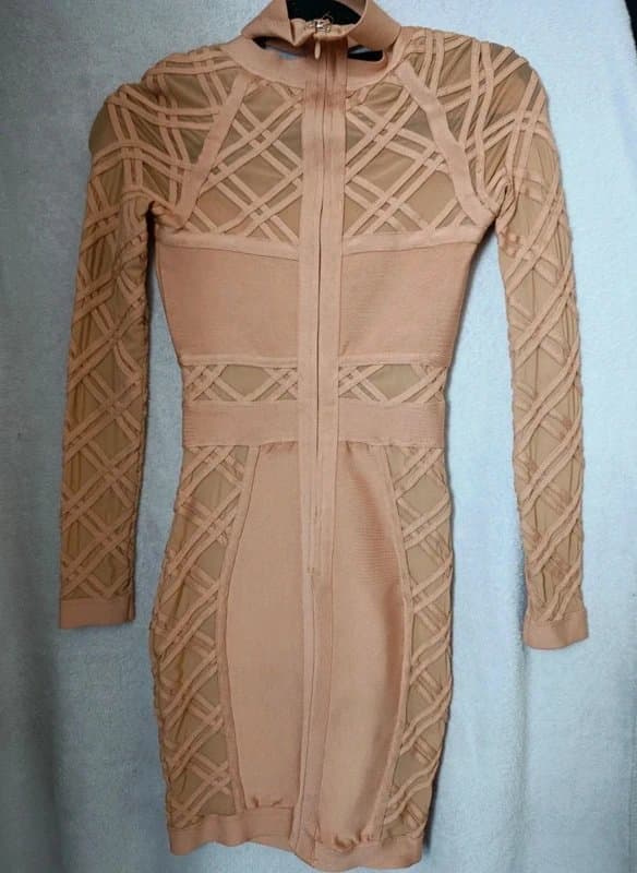 House of CB House of CB Nude Mesh Bandage Dress XS 🌷 Sculpting Snatched Fit | Party Holiday Ibiza RRP £149