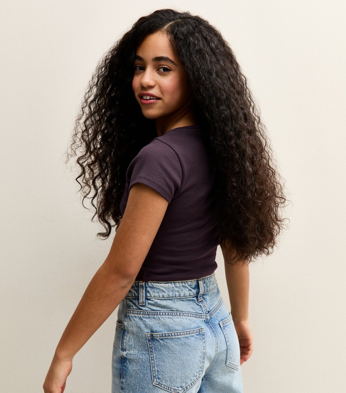 New Look Girls' Dark Purple Cap Sleeve Baby Tee New Look - 4