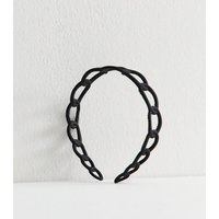 New Look Black Matte Plastic Oval Loop Headband New Look - 1