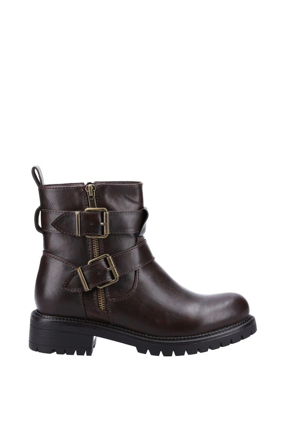 Divaz Divaz Women's 'Sarah' Zip Up Leather Boot in Brown - 4