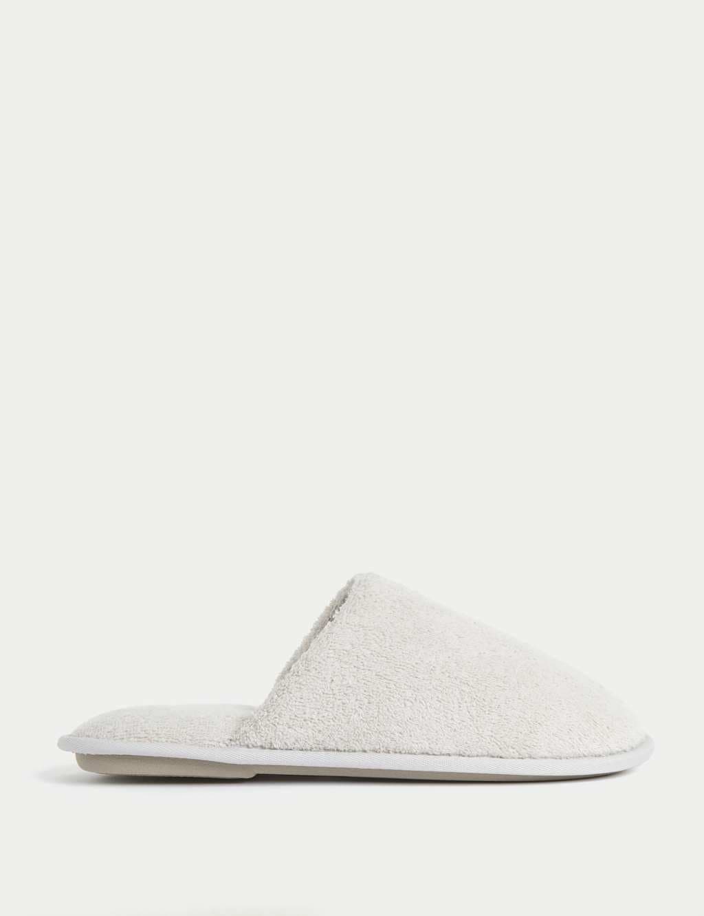 Marks & Spencer M&S Light Grey Towelling Mule Slippers For Men