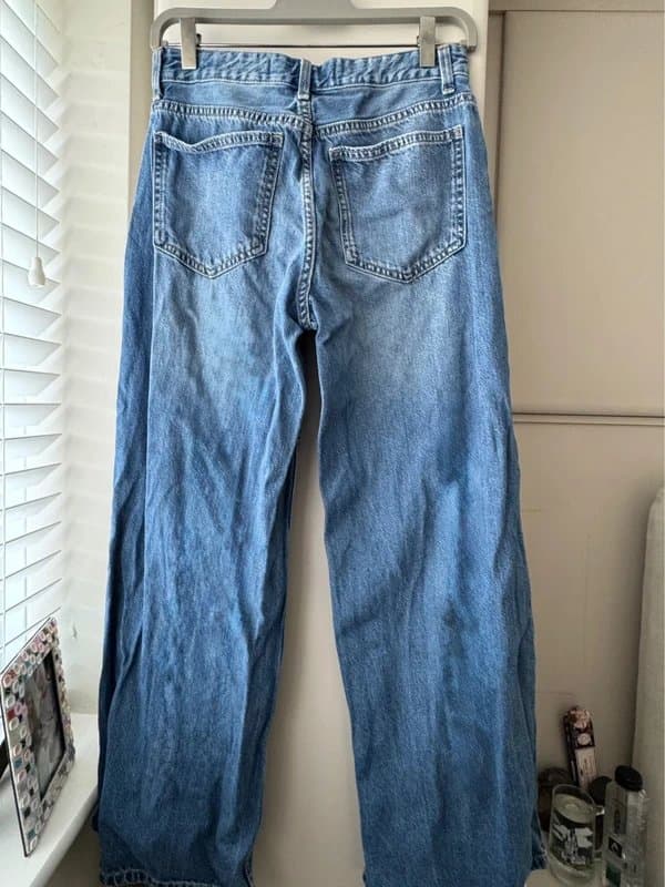 Bershka Wide leg blue washed jeans
