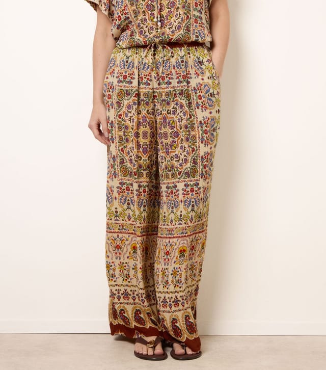 Blue Vanilla Women's Brown Paisley Wide Leg Trousers Blue Vanilla New Look - 2