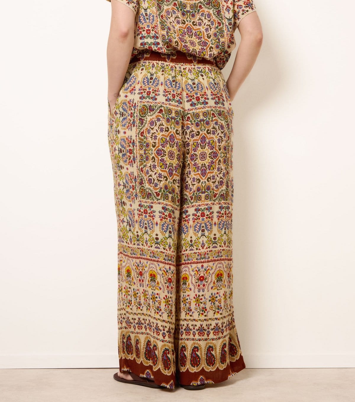 Blue Vanilla Women's Brown Paisley Wide Leg Trousers Blue Vanilla New Look - 4