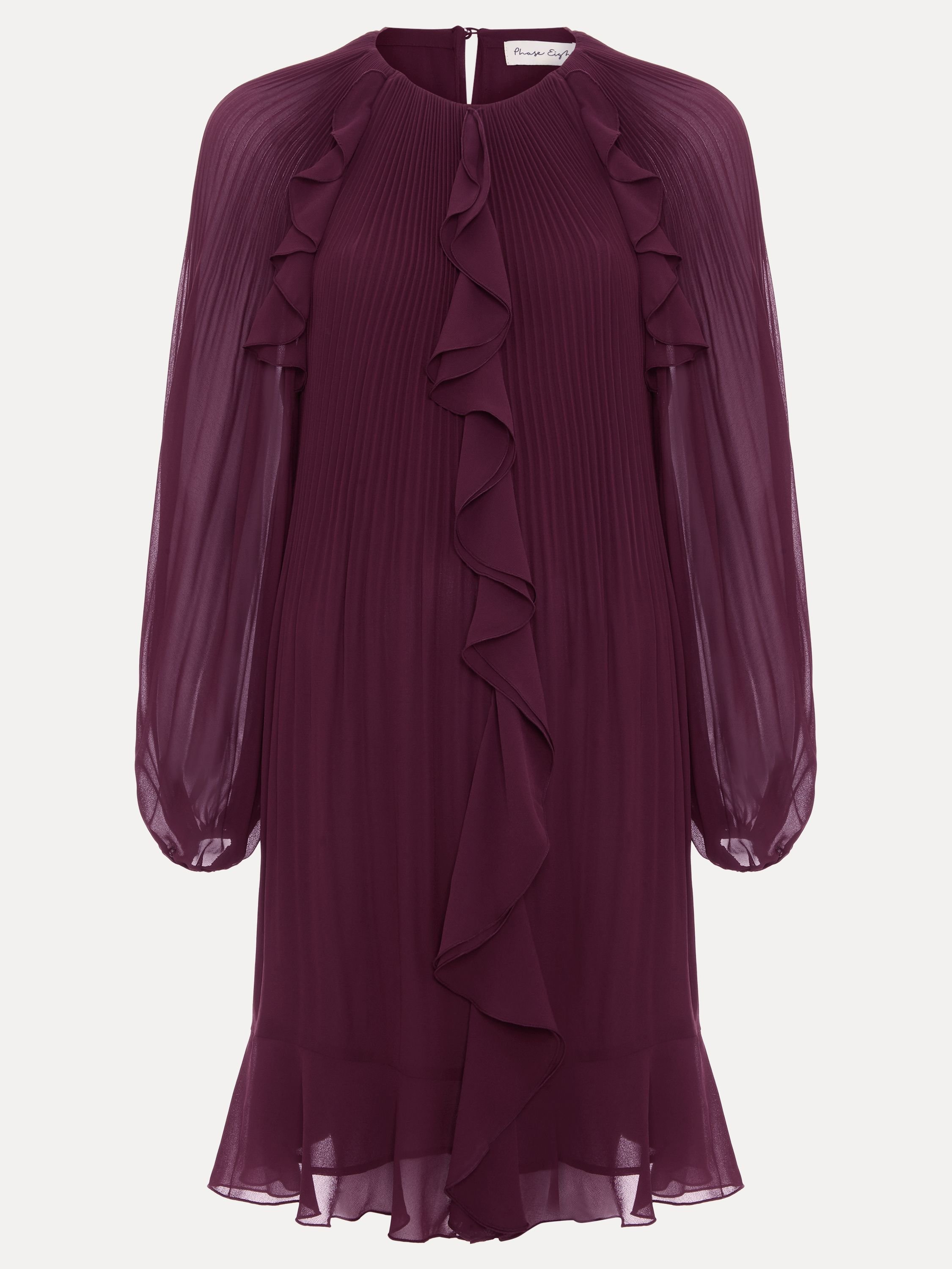 Phase Eight Phase Eight Women's Layla Frill Swing Dress in Wine - 2