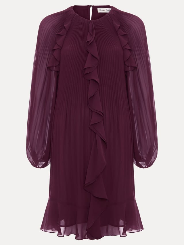 Phase Eight Phase Eight Women's Layla Frill Swing Dress in Wine - 2