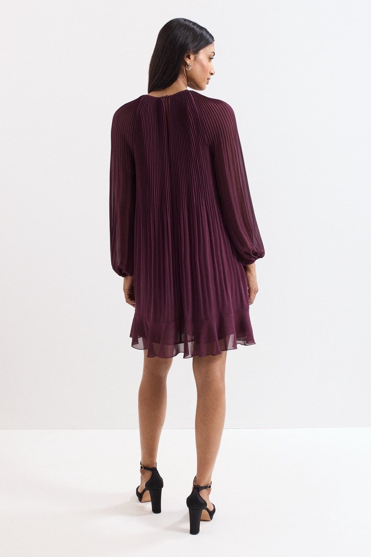 Phase Eight Phase Eight Women's Layla Frill Swing Dress in Wine - 4