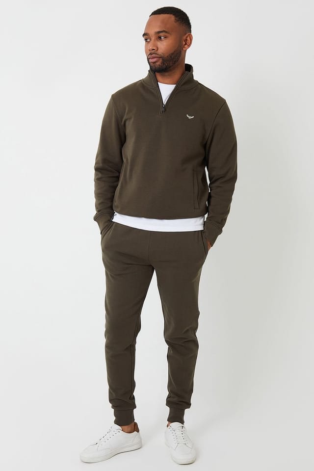 Threadbare Threadbare Men's Cotton Blend Regular Fit Joggers in Khaki - 3