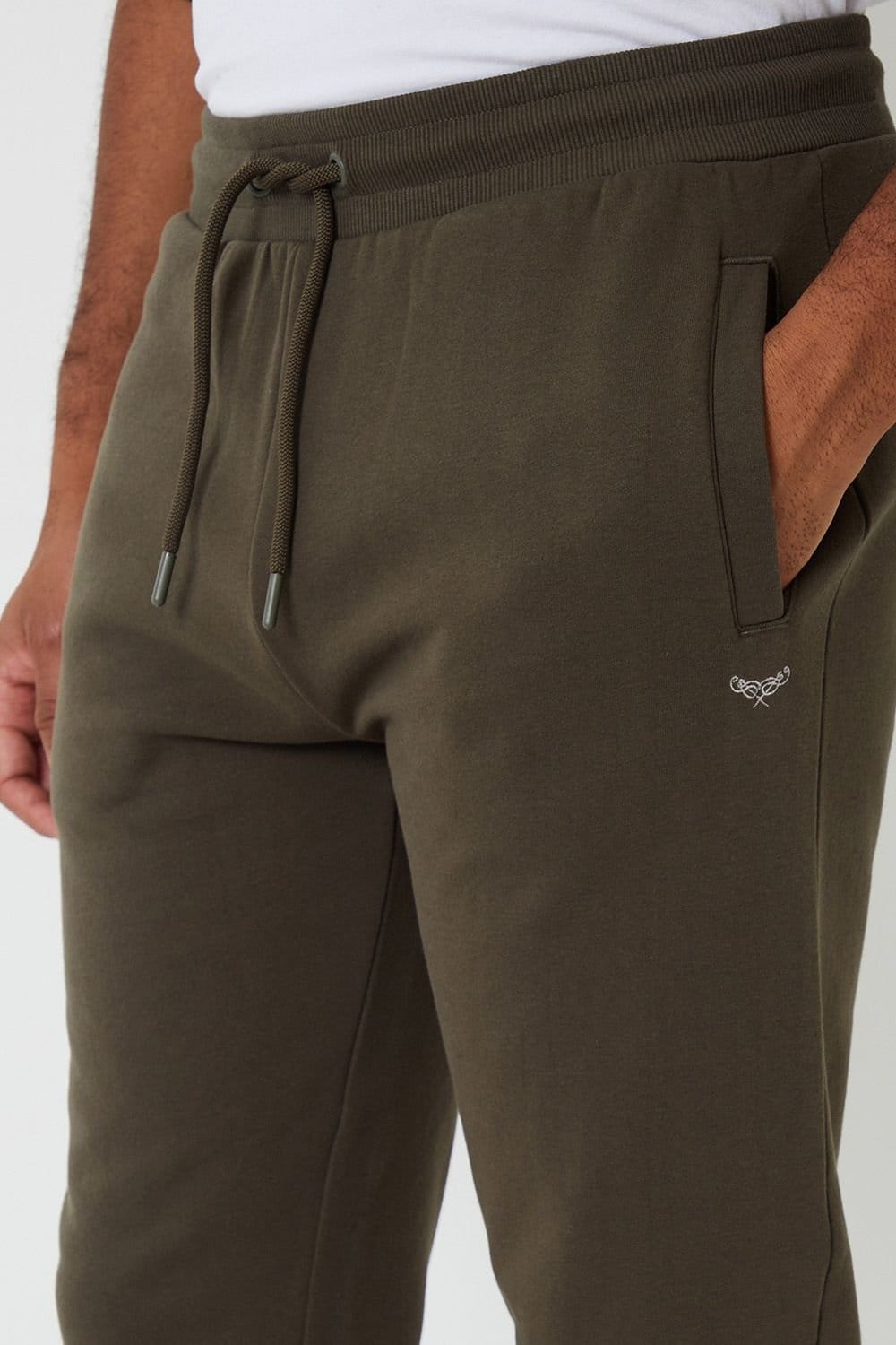 Threadbare Threadbare Men's Cotton Blend Regular Fit Joggers in Khaki - 4