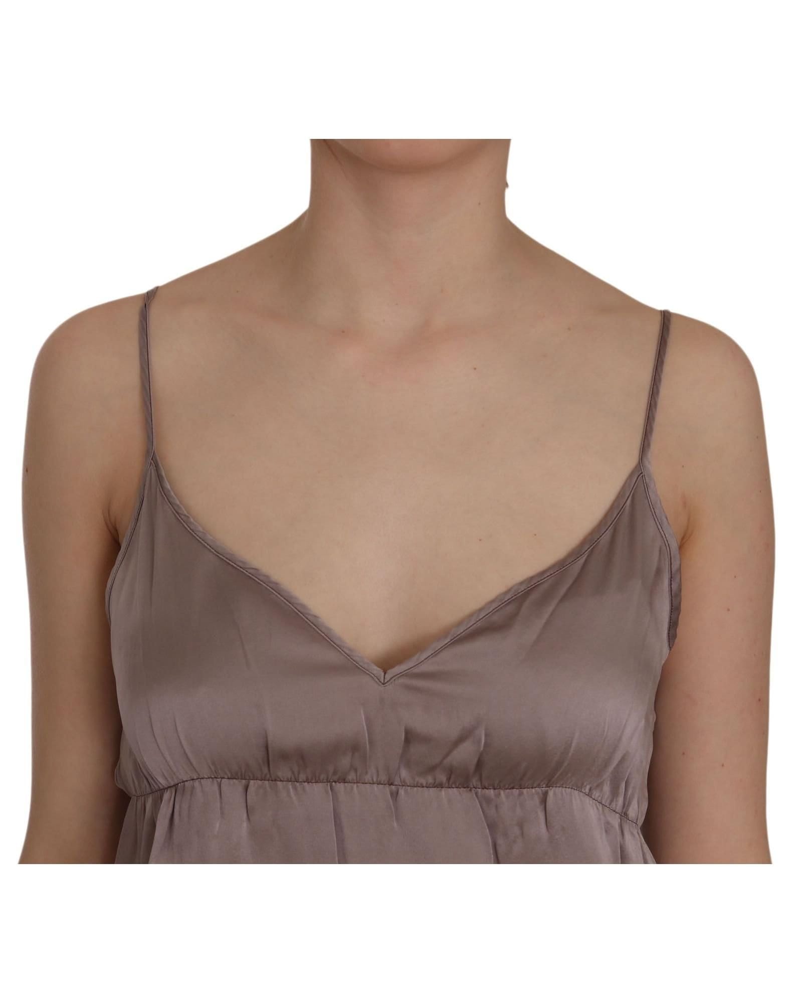 PINK MEMORIES PINK MEMORIES Women's Purple Spaghetti A-line Mini Silk Dress - 4