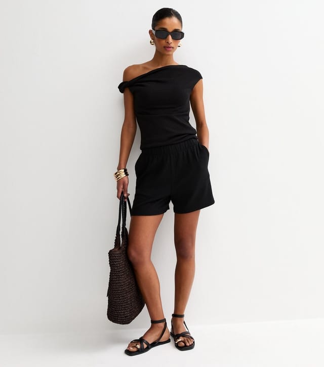 New Look Women's Black Twisted Off The Shoulder Top New Look - 2