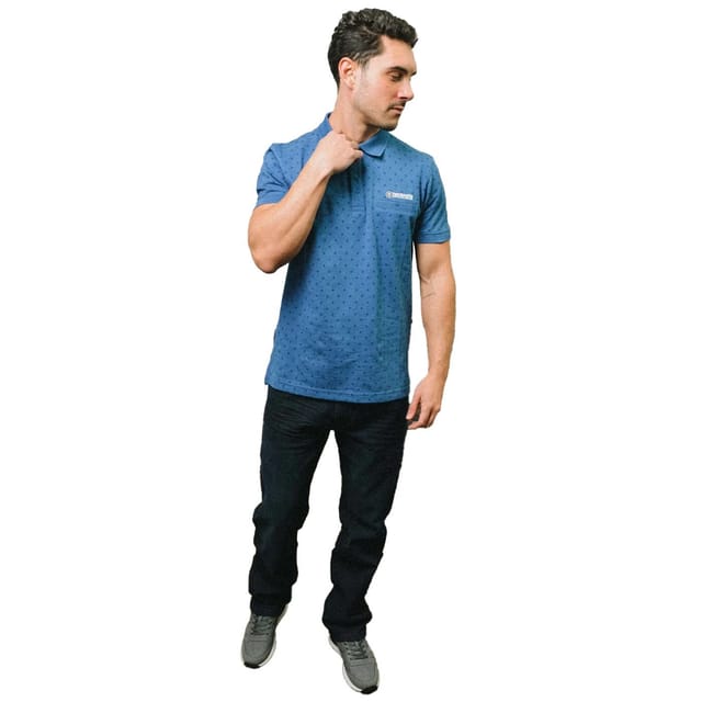 Lambretta Lambretta Men's Premium AW24 Target Polo Shirt in Mid Blue - 3