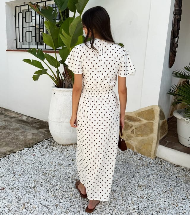 AX Paris Women's Cream Polka Dot Flutter Sleeve Midi Dress AX Paris New Look - 3