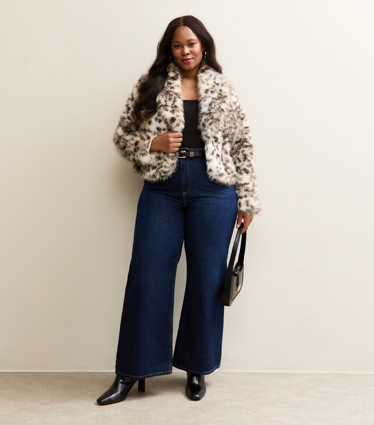 New Look Women's Plus Size Brown Animal Print Faux Fur Jacket Curves New Look - 3