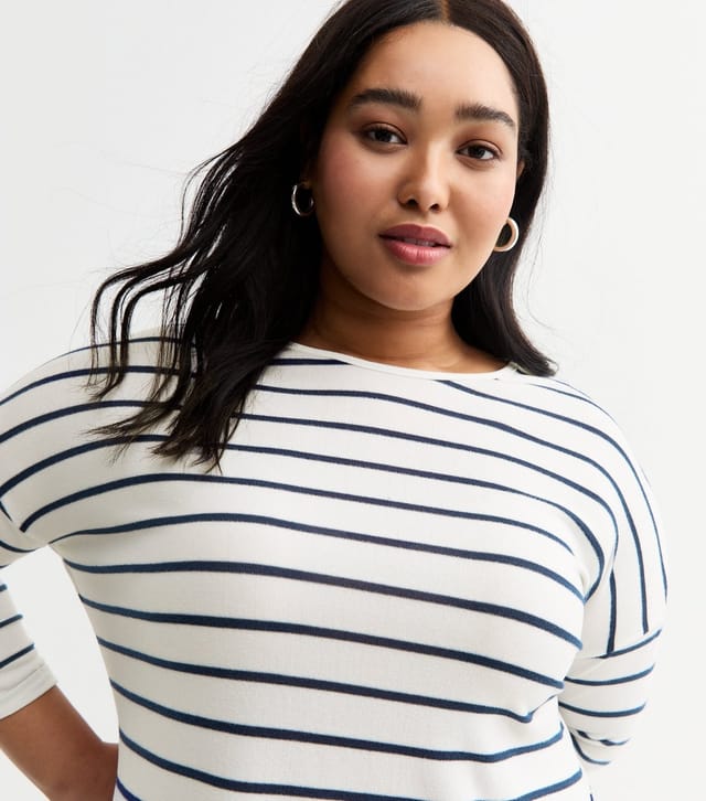 New Look Women's White Textured Striped Top New Look - 2