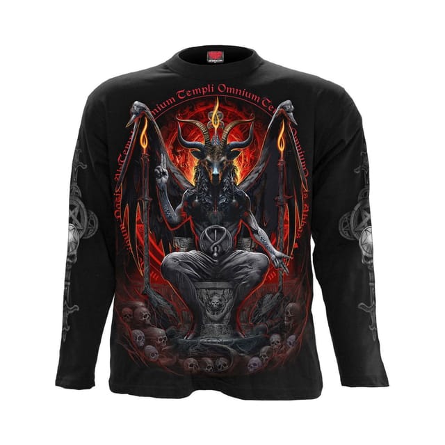 Spiral Direct Spiral Direct Men's Baphomet Back Print Long-Sleeved T-Shirt in Black - 2