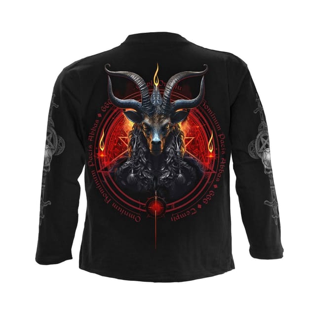 Spiral Direct Spiral Direct Men's Baphomet Back Print Long-Sleeved T-Shirt in Black - 3