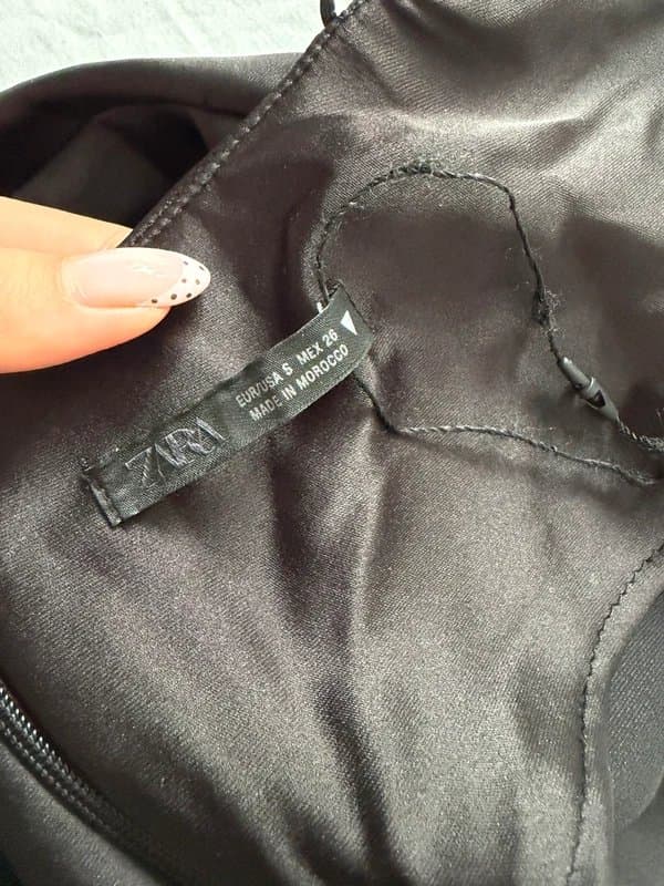 Zara Black Satin Corset Dress, size S