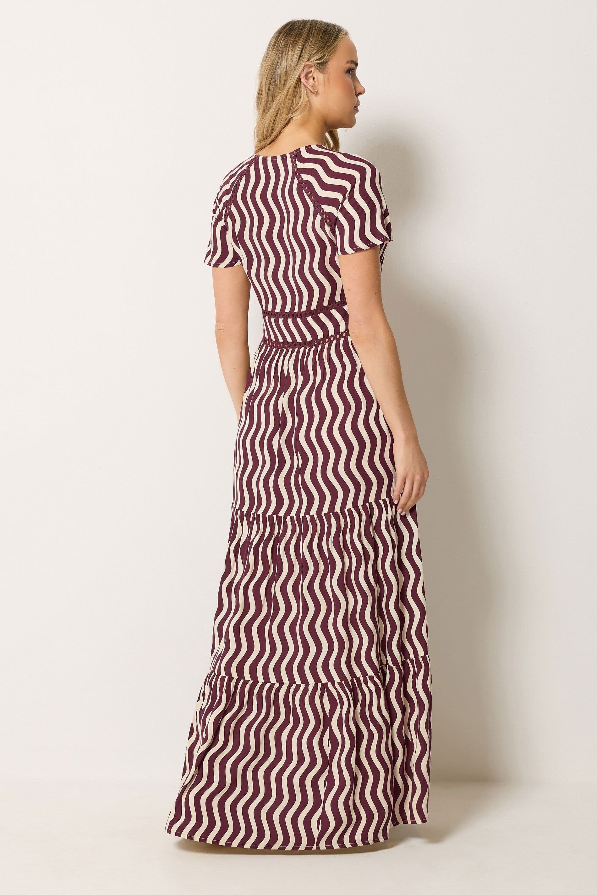 Long Tall Sally Long Tall Sally Women's Tall Swirl Print Maxi Dress in Burgundy - 4