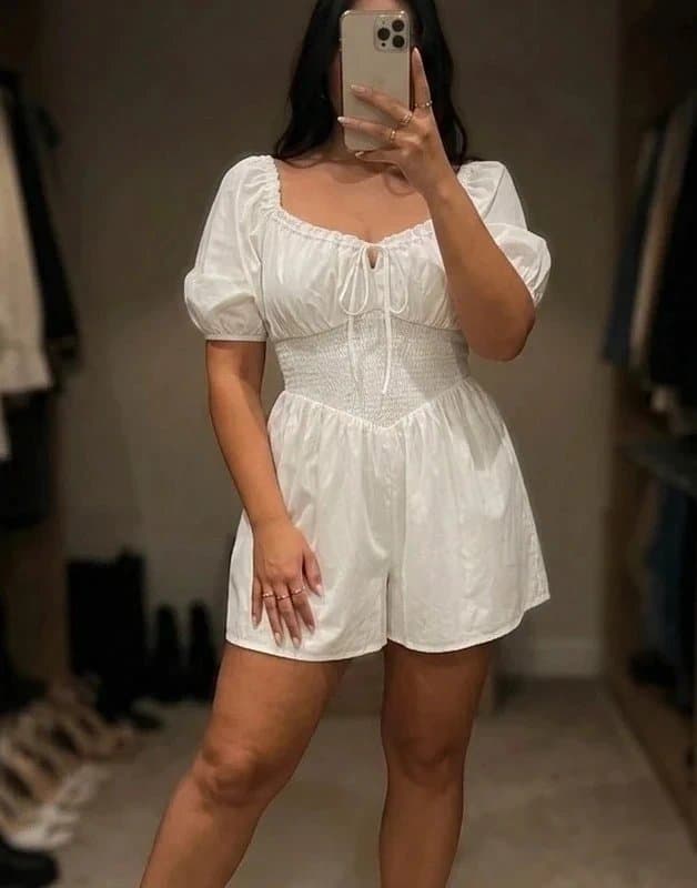 ASOS Design Asos Design Balloon Sleeve Playsuit - Size 12