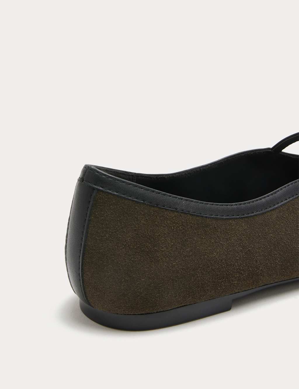 Marks & Spencer M&S Suede Flat Mary Jane Ballet Pump Shoes Olive - 2