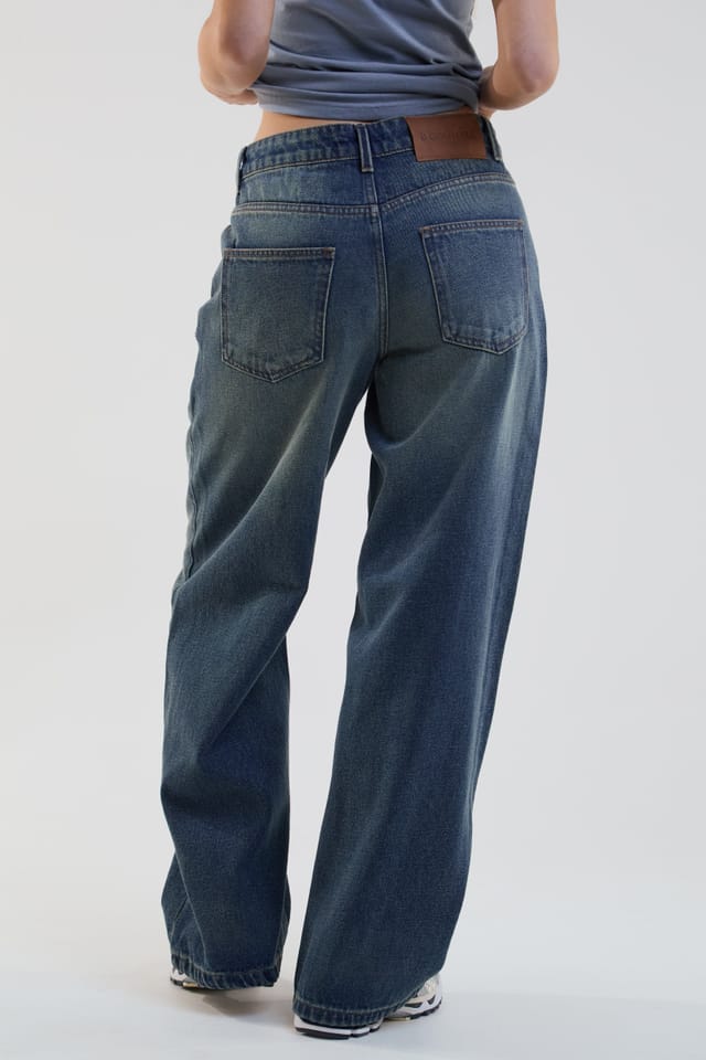 BCouture BCouture Women's Wide Leg Jeans in Dark Blue - 2