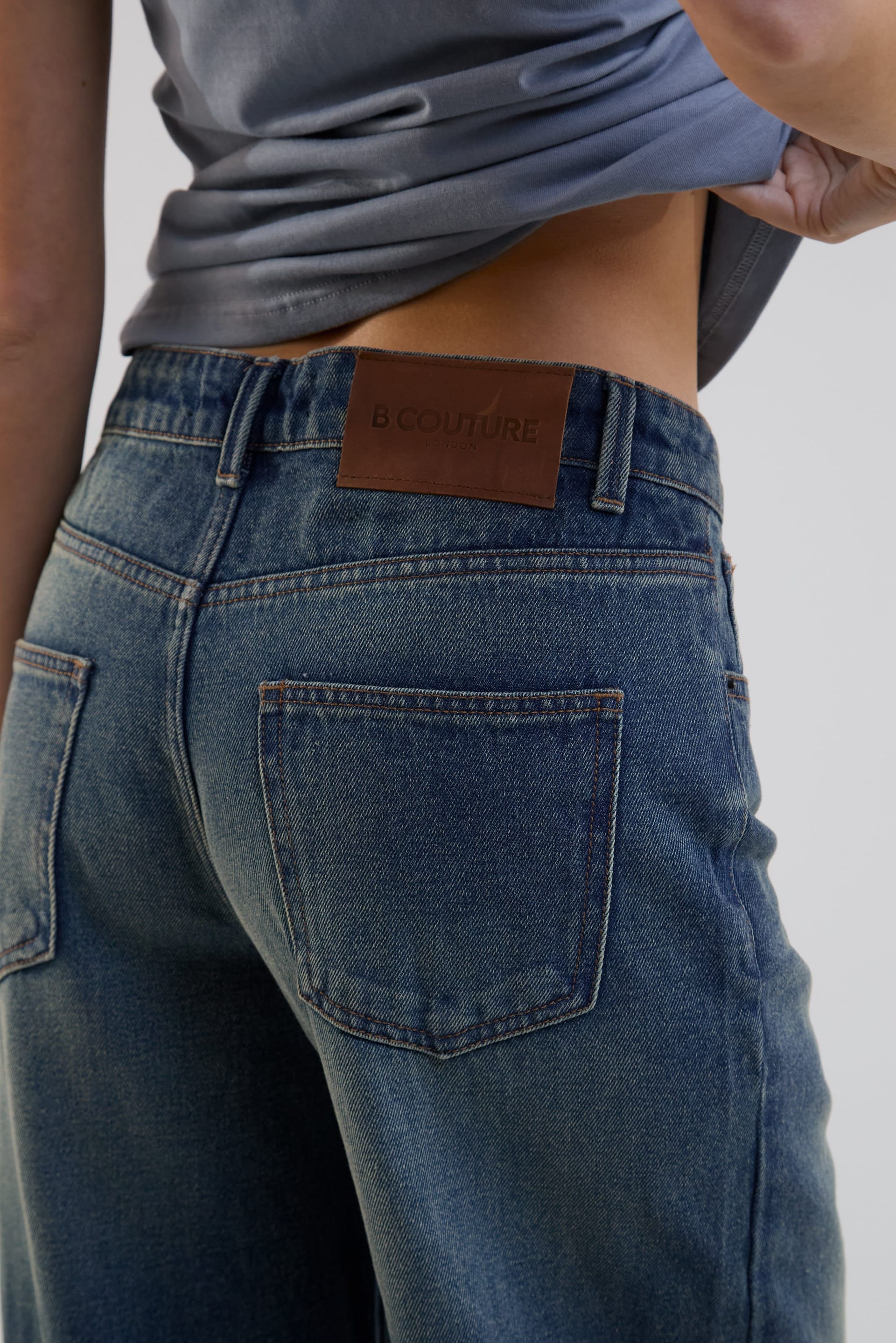 BCouture BCouture Women's Wide Leg Jeans in Dark Blue - 4