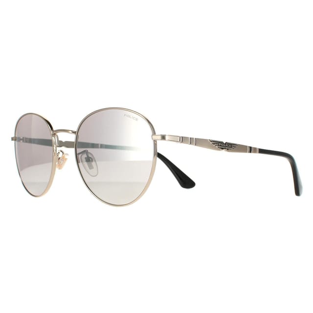 Police Police Men's Round Shiny Grey Gold Smoke Silver Mirror SPLE07 Origins Nineties 1 - 2